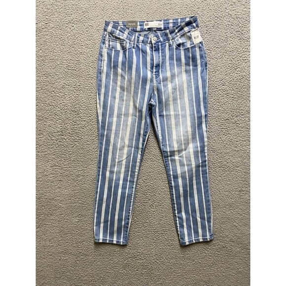 RSQ Jeans High Rise Ankle Skinny Striped Denim Womens 9/29 Classic Stretch New - Picture 1 of 8